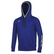 Mizuno SWEAT HOODIE Толстовка беговая с капюшоном Синий/Белый Mizuno SWEAT HOODIE Толстовка беговая с капюшоном Синий/Белый