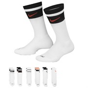 Nike EVERYDAY CREW CUSHIONED Носки баскетбольные (6 пар) Белый/Черный/Оранжевый