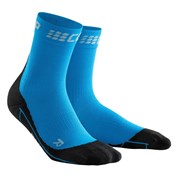 CEP SHORT SOCKS WINTER COMPRESSION (W) Компрессионные носки для бега с шерстью мериноса женские Синий/Черный