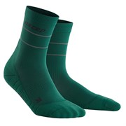 CEP REFLECTIVE MID CUT COMPRESSION SOCKS Компрессионные носки Зеленый/Серый