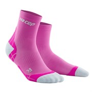 CEP ULTRALIGHT COMPRESSION SHORT SOCKS (W) Компрессионные ультратонкие носки для бега женские Розовый/Серый