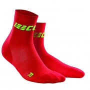CEP DYNAMIC+ ULTRALIGHT SHORT SOCKS (W) Носки беговые высокие женские Красный/Салатовый