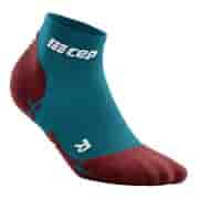 CEP ULTRALIGHT LOW CUT COMPRESSION SOCKS (W) Компрессионные короткие носки для бега ультратонкие женские Синий/Красный