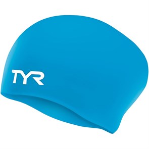 TYR LONG HAIR WRINKLE-FREE SILICONE CAP Шапочка для плавание Голубой/Белый TYR LONG HAIR WRINKLE-FREE SILICONE CAP Шапочка для плавание Голубой/Белый