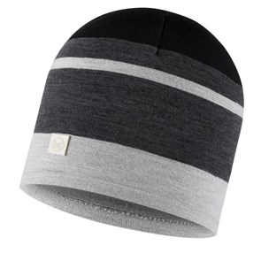 Buff MERINO MOVE HAT GRAPHITE Шапка Серый/Темно-серый/Черный