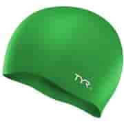 TYR WRINKLE FREE SILICONE CAP Шапочка для плавание Зеленый/Белый