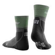 CEP HIKING MERINO MID CUT COMPRESSION SOCKS Компрессионные носки для активного отдыха на природе Серый/Зеленый