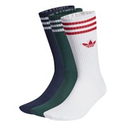 Adidas SOLID CREW SOCKS 3P Носки высокие Белый/Зеленый/Темно-синий