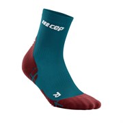 CEP ULTRALIGHT COMPRESSION SHORT SOCKS (W) Компрессионные ультратонкие носки для бега женские Синий/Красный
