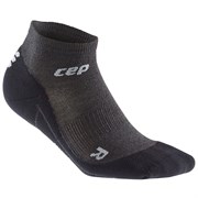 CEP MERINO LOW-CUT SOCKS (W) Компрессионные короткие носки с шерстью мериноса для занятий спортом женские Черный/Серый
