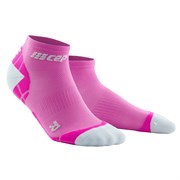 CEP ULTRALIGHT LOW CUT COMPRESSION SOCKS (W) Компрессионные короткие носки для бега ультратонкие женские Розовый/Белый