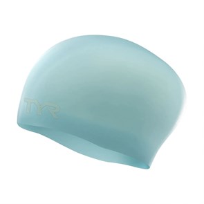 {{photo.Alt || photo.Description || 'TYR LONG HAIR WRINKLE-FREE SILICONE CAP Шапочка для плавание Голубой/Серый'}}