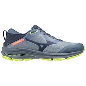 Mizuno WAVE RIDER GTX (W) Кроссовки беговые женские Серый/Темно-синий