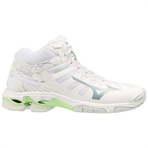 Mizuno WAVE VOLTAGE MID (W) Кроссовки волейбольные женские Белый/Зеленый