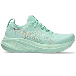 {{photo.Alt || photo.Description || 'Asics GEL-NIMBUS 26 (W) Кроссовки беговые женские Мятный/Золотой'}}