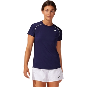 {{photo.Alt || photo.Description || 'Asics PIPING TEE (W) Футболка теннисная женская Темно-синий/Белый'}}