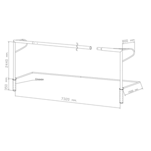 {{photo.Alt || photo.Description || 'Rusbrand KS206 Ворота футбольные 7,32х2,44 м ТИП 2, СертификKS ГОСТ, на стаканах'}}
