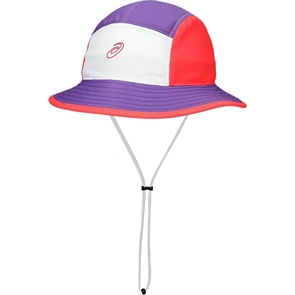 {{photo.Alt || photo.Description || 'Asics BUCKET HAT Панама беговая Белый/Фиолетовый/Красный'}}