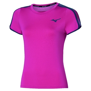 {{photo.Alt || photo.Description || 'Mizuno FRONTIER T-SHIRT (W) Футболка теннисная женская Фуксия/Темно-синий'}}