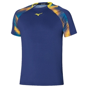 {{photo.Alt || photo.Description || 'Mizuno FRONTIER SHADOW T-SHIRT Футболка теннисная Темно-синий/Желтый'}}