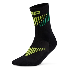 {{photo.Alt || photo.Description || 'CEP CORE RUN MERINO MID CUT Компрессионные беговые носки Черный/Зеленый/Желтый'}}