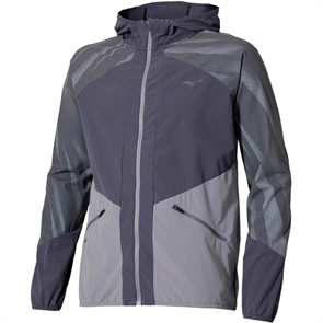 {{photo.Alt || photo.Description || 'Mizuno ACTIVE ALPHA HODDED JACKET "ODYSSEY GRAY" Куртка беговая ветрозащитная Серый'}}