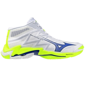 Mizuno WAVE LIGHTNING ELITE MID Кроссовки волейбольные Белый/Темно-синий/Желтый