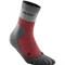 CEP HIKING LIGHT MERINO MID CUT COMPRESSION SOCKS Компрессионные тонкие высокие носки с шерстью мериноса Серый/Красный