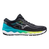 Mizuno WAVE SKY 4 (W) Кроссовки беговые женские Темно-серый/Голубой - фото 258782