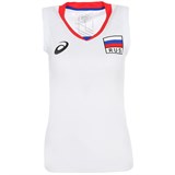 Asics WOMAN RUSSIA SLEEVELESS TEE Футболка игровая волейбольная женская Белый/Красный - фото 260828