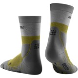 CEP HIKING LIGHT MERINO MID CUT COMPRESSION SOCKS (W) Компрессионные тонкие высокие носки с шерстью мериноса женские Серый/Салатовый - фото 260963