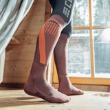 CEP SKI TOURING TALL COMPRESSION SOCKS (W) Компрессионные гольфы с шерстью мериноса для катания на лыжах женские Темно-оранжевый - фото 261446