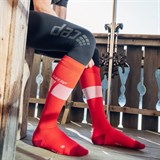 CEP SKI ULTRALIGHT TALL COMPRESSION SOCKS (W) Компрессионные гольфы для лыжных гонок женские Красный/Белый - фото 261724