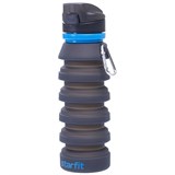 Starfit FB-100 Бутылка для воды складная с карабином Серый/Синий - фото 261753