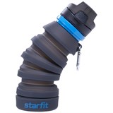 Starfit FB-100 Бутылка для воды складная с карабином Серый/Синий - фото 261754