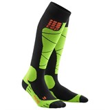 CEP SKI MERINO COMPRESSION SOCKS (W) Компрессионные гольфы с шерстью мериноса для горнолыжного спорта женские Черный/Салатовый - фото 261767