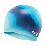 TYR MULTI SILICONE CAP Шапочка для плавание Темно-синий/Голубой - фото 262884