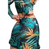 Slavi SKIRT WITH SHORTS JUNGLE Юбка-шорты женская Темно-синий/Голубой - фото 264555