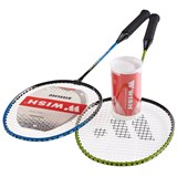 Wish STEELTEC 216 Набор для бадминтона (2 ракетки + 2 волана + чехол) Зеленый/Синий - фото 264667