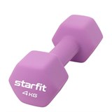 Starfit DB-201 4 КГ Гантель неопреновая Фиолетовая пастель - фото 265900