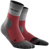 CEP HIKING LIGHT MERINO MID CUT COMPRESSION SOCKS (W) Компрессионные тонкие высокие носки с шерстью мериноса женские Серый/Красный - фото 266172