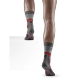 CEP HIKING LIGHT MERINO MID CUT COMPRESSION SOCKS (W) Компрессионные тонкие высокие носки с шерстью мериноса женские Серый/Красный - фото 266173