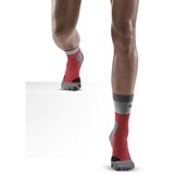 CEP HIKING LIGHT MERINO MID CUT COMPRESSION SOCKS (W) Компрессионные тонкие высокие носки с шерстью мериноса женские Серый/Красный - фото 266174