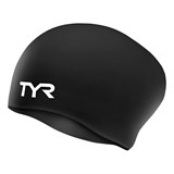 TYR LONG HAIR WRINKLE-FREE SILICONE CAP Шапочка для плавание Черный/Белый - фото 266795