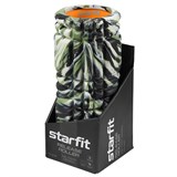 Starfit FA-508 Ролик массажный низкая жесткость 33x14 cм Зеленый камуфляж/Оранжевый - фото 266858