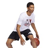 Adidas UNIVERSAL BADGE OF SPORT Футболка баскетбольная Белый/Розовый - фото 268120