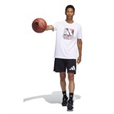 Adidas UNIVERSAL BADGE OF SPORT Футболка баскетбольная Белый/Розовый - фото 268122