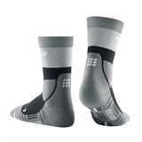 CEP HIKING LIGHT MERINO MID CUT COMPRESSION SOCKS Компрессионные тонкие высокие носки с шерстью мериноса Серый/Черный - фото 268531