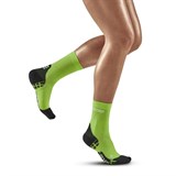 CEP ULTRALIGHT COMPRESSION SHORT SOCKS (W) Компрессионные ультратонкие носки для бега женские Зеленый/Черный - фото 269112