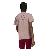Adidas RUN ICONS (W) Футболка беговая женская Розовый/Серый - фото 269336